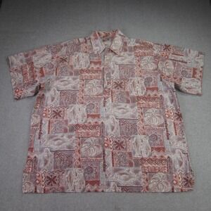 Vintage Go Barefoot Mens‎ XL Hawaiian Shirt Reverse Print Popover Aloha Made USA
